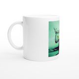 Weiß 11 Unzen Keramikbecher - Fischschüssel Wasser