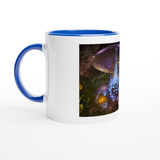 Weiß 11 Unzen Keramikbecher mit Farbe innen