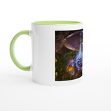 Weiß 11 Unzen Keramikbecher mit Farbe innen