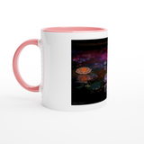 الأبيض 11 أوقية القدح السيراميك مع اللون في الداخل