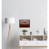 Archivmattes Papier aus Holz gerahmtes Plakat - lila Herz