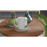 Weiß 11 Unzen Keramikbecher - hohe Wasser-Blume