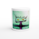 Weiß 11 Unzen Keramikbecher - Fischschüssel Wasser