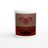 Weiß 11 Unzen Keramikbecher - Herz des Wassers