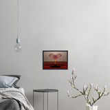 Archivmattes Papier aus Holz gerahmtes Plakat - lila Herz