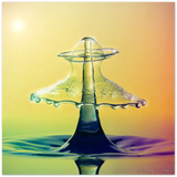 Schaumquadrat - gelbes Glas