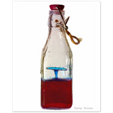 Schaumdruck - Flüssige Skulptur in einer Flasche eingeschlossen