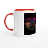 الأبيض 11 أوقية القدح السيراميك مع اللون في الداخل