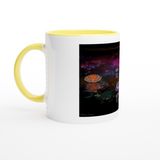 الأبيض 11 أوقية القدح السيراميك مع اللون في الداخل