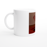 Weiß 11 Unzen Keramikbecher - Herz des Wassers