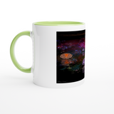 الأبيض 11 أوقية القدح السيراميك مع اللون في الداخل