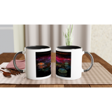 الأبيض 11 أوقية القدح السيراميك مع اللون في الداخل