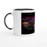 الأبيض 11 أوقية القدح السيراميك مع اللون في الداخل