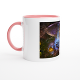 Weiß 11 Unzen Keramikbecher mit Farbe innen