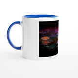 الأبيض 11 أوقية القدح السيراميك مع اللون في الداخل