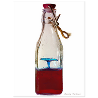 بريميوم ماتي ورقة ملصق - النحت السائل المحاصرين في زجاجة